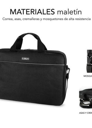 Maletín + Ratón Inalámbrico Subblim Select Pack para Portátiles hasta 15.6'/ Cinta para Trolley/ Negro - Tiensol