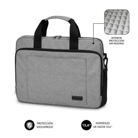 Maletín Subblim Air Padding Laptop Bag para Portátiles hasta 15.6'/ Cinta para Trolley/ Gris - Tiensol