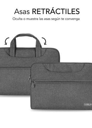 Maletín Subblim Business Laptop Sleeve para Portátiles hasta 15.6'/ Cinta para Trolley/ Gris - Tiensol