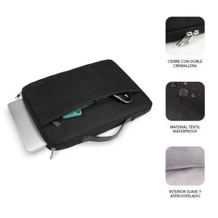 Maletín Subblim Elegant Laptop Sleeve para Portátiles hasta 15.6'/ Negro - Tiensol