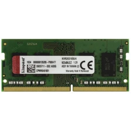 Memoria RAM Kingston ValueRAM 4GB/ DDR4/ 2666MHz/ 1.2V/ CL19/ SODIMM - Tiensol