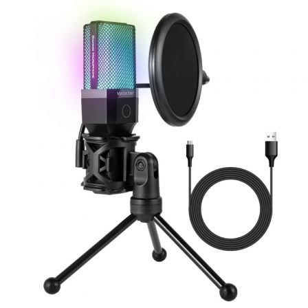 Micrófono Woxter Mic Studio 65 RGB/ USB 2.0 - Tiensol