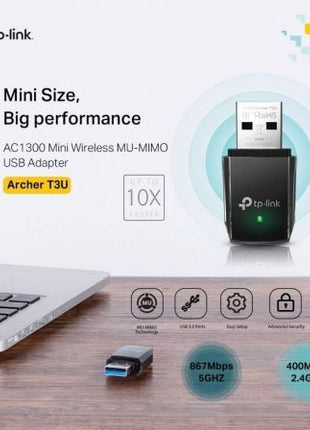 Mini Adaptador USB - WiFi TP - Link Archer T3U AC1300/ 1300Mbps - Tiensol