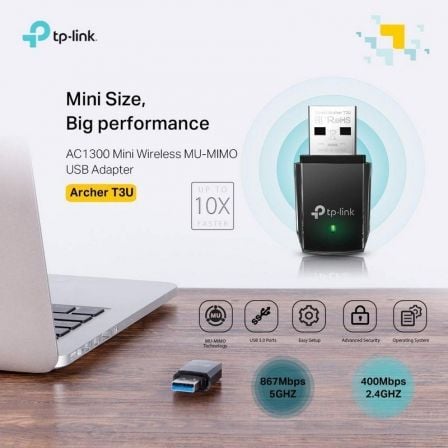 Mini Adaptador USB - WiFi TP - Link Archer T3U AC1300/ 1300Mbps - Tiensol