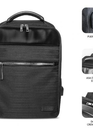 Mochila Subblim Business V2 AP Backpack para Portátiles hasta 15.6'/ Puerto USB/ Negra - Tiensol