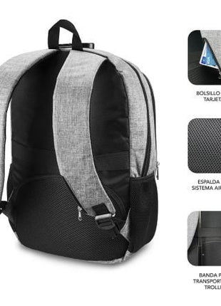 Mochila Subblim Urban Lock para Portátiles hasta 16'/ Puerto USB/ Antirrobo/ Gris - Tiensol