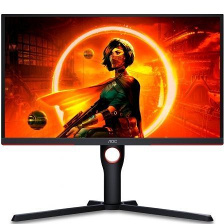 Monitor Gaming AOC 25G3ZM/BK 24.5'/ Full HD/ 0.5ms/ 240Hz/ VA/ Regulable en altura/ Negro y Rojo - Tiensol