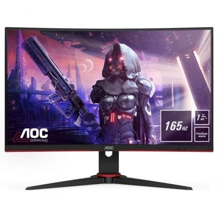 Monitor Gaming Curvo AOC C24G2AE 23.6'/ Full HD/ 1ms/ 165Hz/ VA/ Multimedia/ Negro - Tiensol