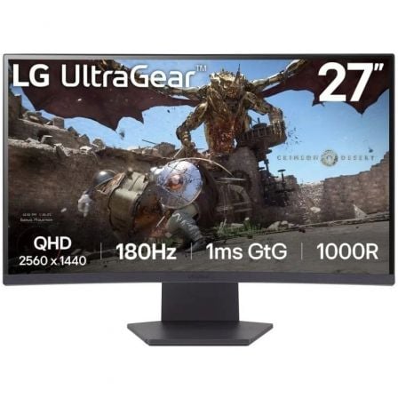 Monitor Gaming Curvo LG UltraGear 27GS60QC - B 27'/ QHD/ 1ms/ 180Hz/ VA/ Negro - Tiensol