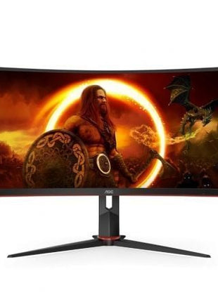 Monitor Gaming Ultrapanorámico Curvo AOC CU34G2X/BK 34'/ WQHD/ 1ms/ 144Hz/ VA/ Negro y Rojo - Tiensol