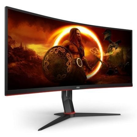 Monitor Gaming Ultrapanorámico Curvo AOC CU34G2X/BK 34'/ WQHD/ 1ms/ 144Hz/ VA/ Negro y Rojo - Tiensol