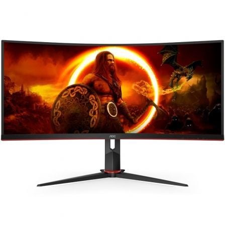 Monitor Gaming Ultraparonámico Curvo AOC CU34G2XP/BK 34'/ WQHD/ 1ms/ 180Hz/ VA/ Negro - Tiensol