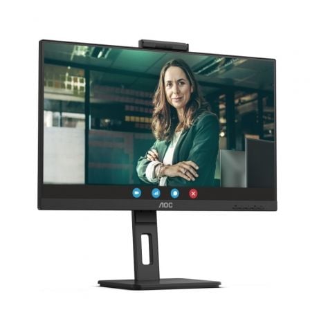 Monitor Profesional AOC 24P3CW 23.8'/ Full HD/ Webcam/ Multimedia/ Regulable en altura/ Negro - Tiensol