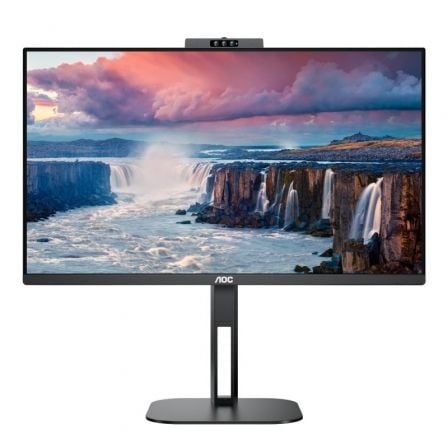 Monitor Profesional AOC 24V5CW/BK 23.8'/ Full HD/ Webcam/ Multimedia/ Regulable en altura/ Negro - Tiensol