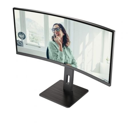 Monitor Profesional Curvo AOC CU34P3CV 34'/ WQHD/ Multimedia/ Regulable en altura/ Negro - Tiensol