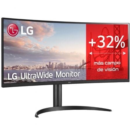 Monitor Profesional Ultrapanorámico Curvo LG 34WQ75C - B 34'/ WQHD/ Multimedia/ Regulable en altura/ Negro - Tiensol