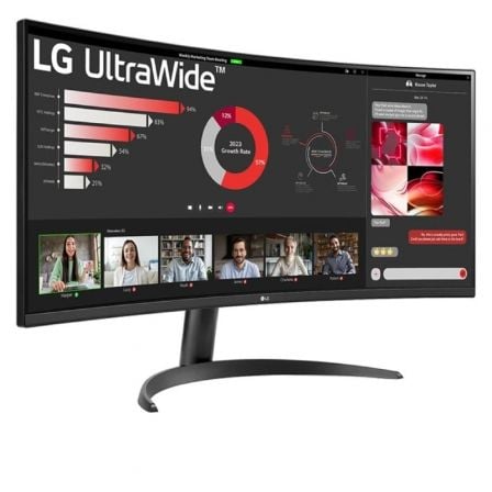 Monitor Profesional Ultrapanorámico Curvo LG 34WR50QK - B 34'/ WQHD/ Negro - Tiensol