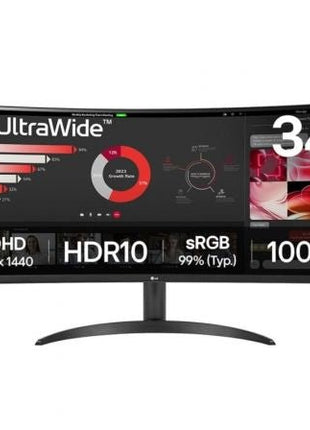 Monitor Profesional Ultrapanorámico Curvo LG 34WR50QK - B 34'/ WQHD/ Negro - Tiensol