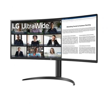 Monitor Profesional Ultrapanorámico Curvo LG 34WR55QC - B 34'/ WQHD/ Regulable en altura/ Negro - Tiensol