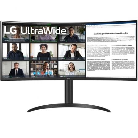 Monitor Profesional Ultrapanorámico Curvo LG 34WR55QC - B 34'/ WQHD/ Regulable en altura/ Negro - Tiensol