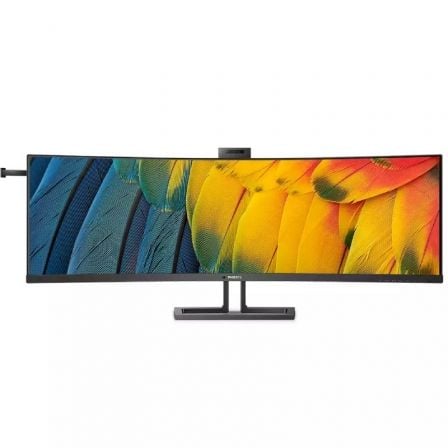 Monitor Profesional Ultraparonámico Curvo Philips 45B1U6900CH 44.5'/ Dual QHD/ Webcam/ Multimedia/ Regulable en altura/ Negro - Tiensol