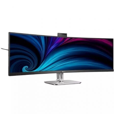 Monitor Profesional Ultraparonámico Curvo Philips 49B2U5900CH 48.8'/ Dual QHD/ Webcam/ Multimedia/ Regulable en altura/ Plata y Negro - Tiensol