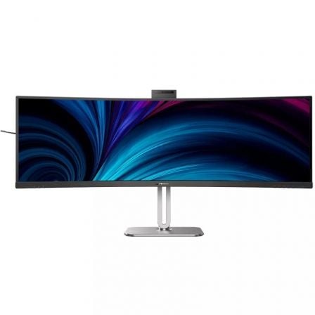 Monitor Profesional Ultraparonámico Curvo Philips 49B2U5900CH 48.8'/ Dual QHD/ Webcam/ Multimedia/ Regulable en altura/ Plata y Negro - Tiensol