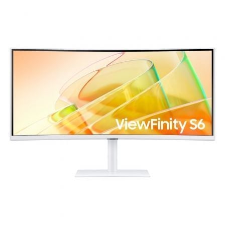 Monitor Profesional Ultraparonámico Curvo Samsung ViewFinity S6 S34C650TAU 34'/ UWQHD/ Multimedia/ Regulable en altura/ Blanco - Tiensol