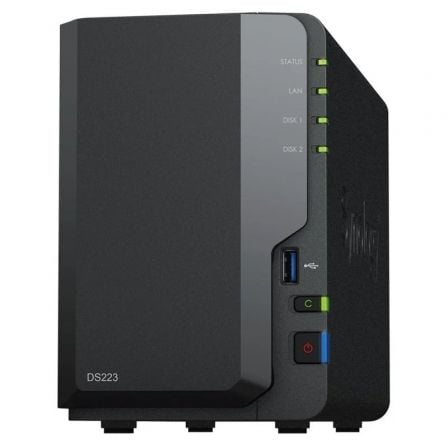 NAS Synology Diskstation DS223/ 2 Bahías 3.5' - 2.5'/ 2GB DDR4/ Formato Torre - Tiensol