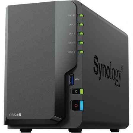 NAS Synology Diskstation DS224+/ 2 Bahías 3.5' - 2.5'/ 2GB DDR4/ Formato Torre - Tiensol