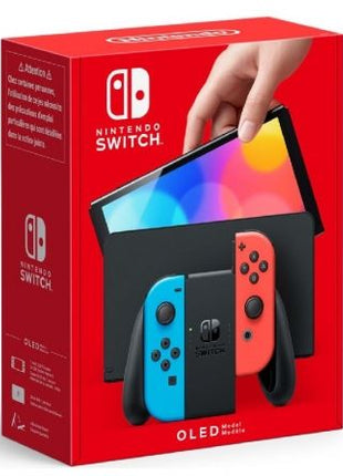 Nintendo Switch Versión OLED Azul Neón/Rojo Neón/ Incluye Base/ 2 Mandos Joy - Con - Tiensol