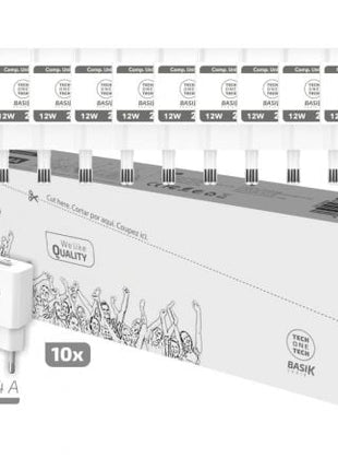 Pack 10 Cargadores de Pared Tech One Tech Basik TEC2954/ 1xUSB/ 12W - Tiensol