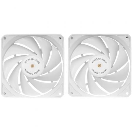 Pack 2 Ventiladores Mars Gaming MF - NCLX2/ 12cm / Blanco - Tiensol