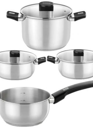 Pack Batería de Cocina Elite Monix M240001/ Cazo Ø14cm/ Ollas Ø24cm/ Cacerolas Ø20 - 24cm/ Acero Inoxidable/ Apta para Inducción - Tiensol