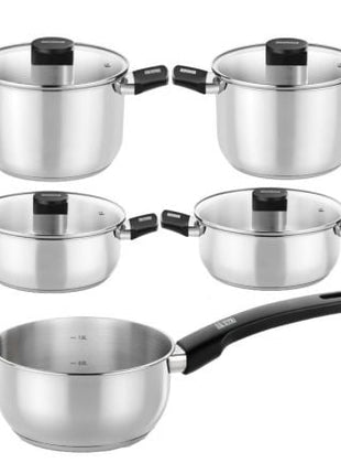 Pack Batería de Cocina Elite Monix M240002/ Cazo Ø14cm/ Ollas Ø20 - 24cm/ Cacerolas Ø20 - 24cm/ Acero Inoxidable/ Apta para Inducción - Tiensol