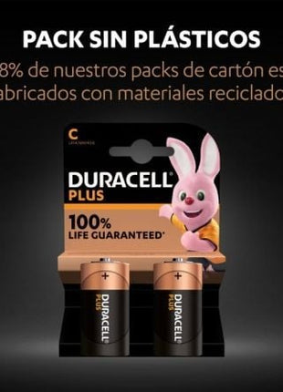 Pack de 2 Pilas C Duracell LR14/ 1.5V/ Alcalinas - Tiensol