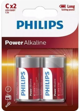 Pack de 2 Pilas C Philips LR14P2B/10/ 1.5V/ Alcalinas - Tiensol