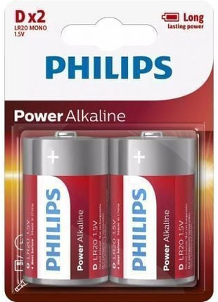 Pack de 2 Pilas D Philips LR20P2B/10/ 1.5V/ Alcalinas - Tiensol