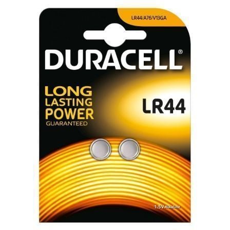 Pack de 2 Pilas de Botón Duracell LR44/ 1.5V/ Alcalinas - Tiensol