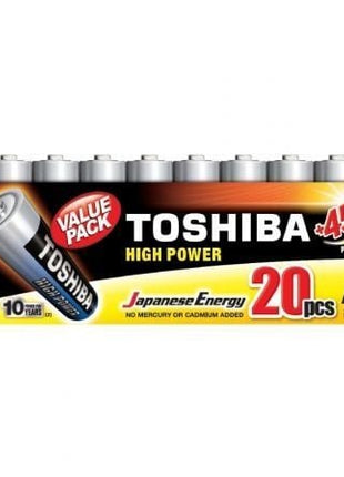 Pack de 20 Pilas AA Toshiba High Power LR6/ 1.5V/ Alcalinas - Tiensol