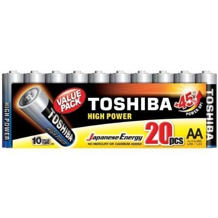 Pack de 20 Pilas AA Toshiba High Power LR6/ 1.5V/ Alcalinas - Tiensol