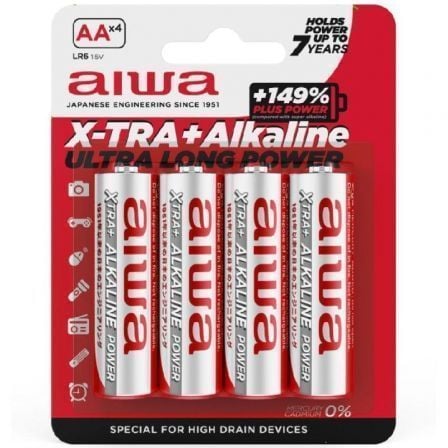 Pack de 4 Pilas AA Aiwa X - TRA+Alcaline LR6/ 1.5V/ Alcalinas - Tiensol