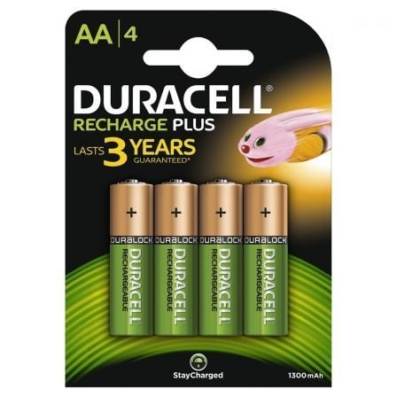 Pack de 4 Pilas AA Duracell HR6 - B/ 1.2V/ Recargables - Tiensol