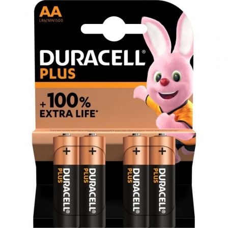 Pack de 4 Pilas AA Duracell Plus Extra Life LR6/ 1.5V/ Alcalinas - Tiensol