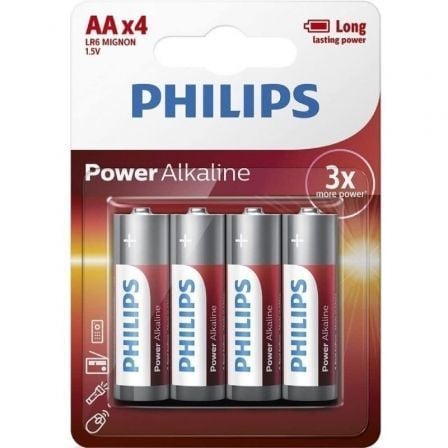 Pack de 4 Pilas AA Philips LR6P4B/10/ 1.5V/ Alcalina - Tiensol