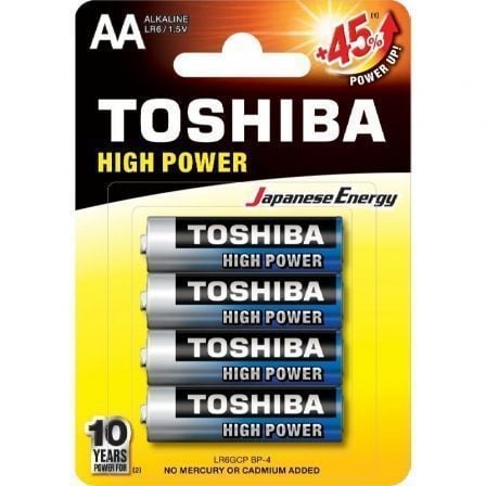 Pack de 4 Pilas AA Toshiba High Power LR6/ 1.5V/ Alcalinas - Tiensol