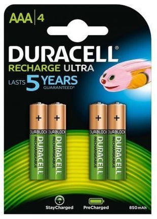 Pack de 4 Pilas AAA Duracell HR03 - A/ 1.2V/ Recargables - Tiensol