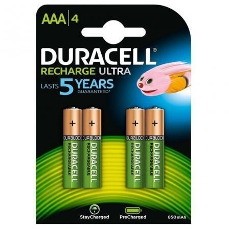 Pack de 4 Pilas AAA Duracell HR03 - A/ 1.2V/ Recargables - Tiensol