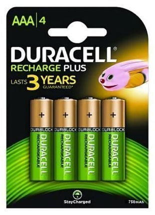 Pack de 4 Pilas AAA Duracell HR3 - B/ 1.2V/ Recargables - Tiensol