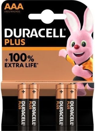 Pack de 4 Pilas AAA Duracell Plus MN2400/ 1.5V/ Alcalinas - Tiensol